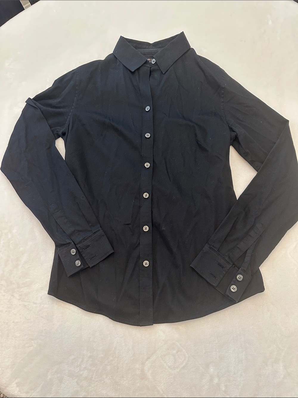 Banana Republic Black Long-Sleeve Button-Down Shirt